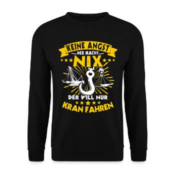 Kranführer Raupenkran Kranfahrer - Unisex Pullover - Schwarz - Vorne - Alina (178cm) & Michal (187cm)