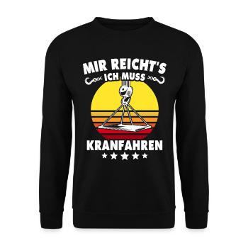 Kranführer Raupenkran Kranfahrer - Unisex Pullover - Schwarz - Vorne - Alina (178cm) & Michal (187cm)