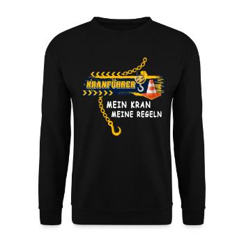 Kranführer Raupenkran Kranfahrer - Unisex Pullover - Schwarz - Vorne - Alina (178cm) & Michal (187cm)