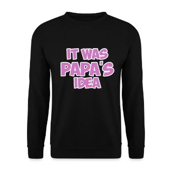 Mignon bambin - C’était l’idée de papa, les enfants - Sweat-shirt Unisexe - noir - Devant - Alina (178cm) & Michal (187cm)