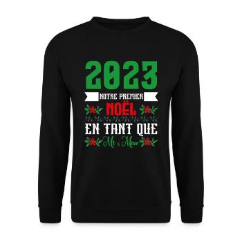 Notre premier Noël en tant que M. et Mme 2023 - Sweat-shirt Unisexe - noir - Devant - Alina (178cm) & Michal (187cm)