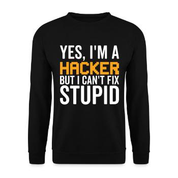 Stupide - Hacker - Sweat-shirt Unisexe - noir - Devant - Alina (178cm) & Michal (187cm)