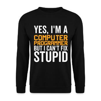 Stupide - Programmeur informatique - Sweat-shirt Unisexe - noir - Devant - Alina (178cm) & Michal (187cm)