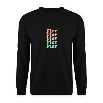 Vintage 70s Hippie Albanie Ville - Retro Fier - Sweat-shirt Unisexe - noir - Devant - Alina (178cm) & Michal (187cm)
