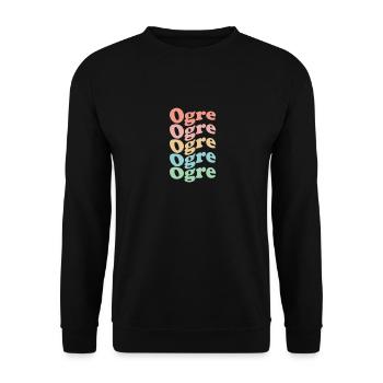 Vintage 70s Hippie Latvia City - Retro Ogre - Unisex Sweatshirt - black - Front - Alina (178cm) & Michal (187cm)