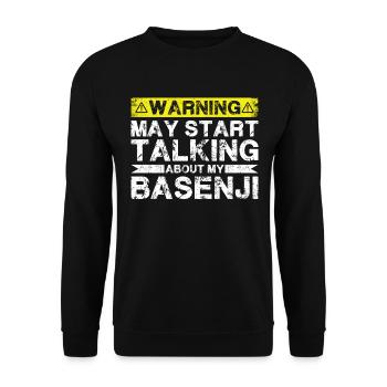 Apropos Basenji - Unisex Pullover - Schwarz - Vorne - Alina (178cm) & Michal (187cm)