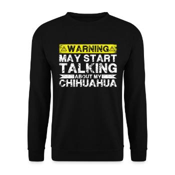 Apropos Chihuahua - Unisex Pullover - Schwarz - Vorne - Alina (178cm) & Michal (187cm)