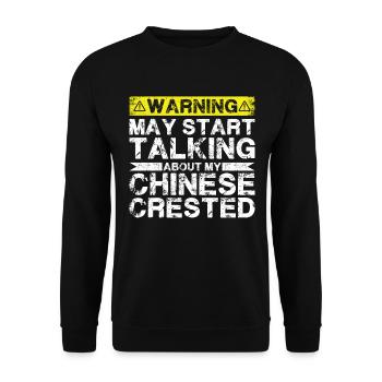 Speaking of Chinese Crested Dog - Unisex Sweatshirt - black - Front - Alina (178cm) & Michal (187cm)