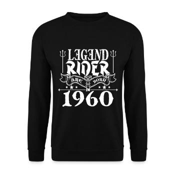 Legend Rider Are geboren 1960 - Unisex Pullover - Schwarz - Vorne - Alina (178cm) & Michal (187cm)