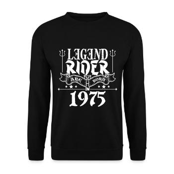 Legend rider Are born in 1975 - Sweat-shirt Unisexe - noir - Devant - Alina (178cm) & Michal (187cm)