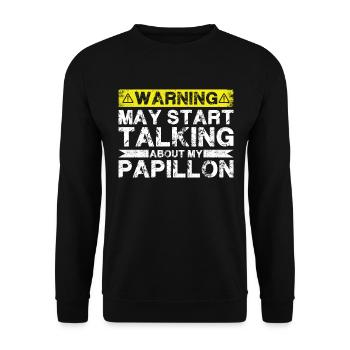 Über Papillon Sprechen - Unisex Pullover - Schwarz - Vorne - Alina (178cm) & Michal (187cm)