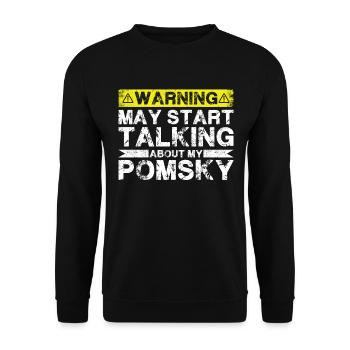 Apropos Pomsky - Unisex Pullover - Schwarz - Vorne - Alina (178cm) & Michal (187cm)