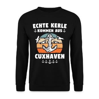 Cuxhaven Männer Cuxhavener Mann - Unisex Pullover - Schwarz - Vorne - Alina (178cm) & Michal (187cm)