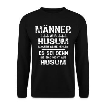Husum Männer Husumer Mann - Unisex Pullover - Schwarz - Vorne - Alina (178cm) & Michal (187cm)