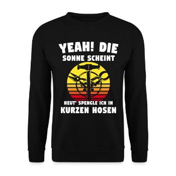 Spengler Bauspengler Spengeln - Unisex Pullover - Schwarz - Vorne - Alina (178cm) & Michal (187cm)
