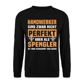 Spengler Bauspengler Spengeln - Unisex Pullover - Schwarz - Vorne - Alina (178cm) & Michal (187cm)