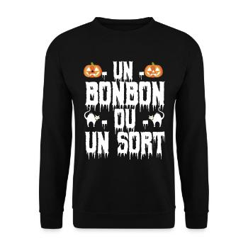 un bonbon ou un sort - Sweat-shirt Unisexe - noir - Devant - Alina (178cm) & Michal (187cm)