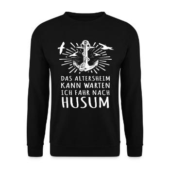 Husum - Unisex Pullover - Schwarz - Vorne - Alina (178cm) & Michal (187cm)