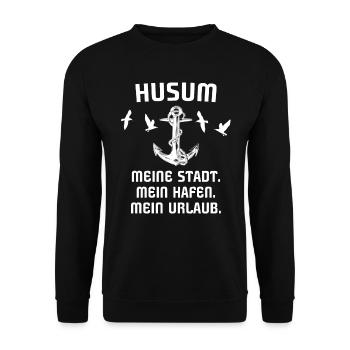 Husum - Unisex Pullover - Schwarz - Vorne - Alina (178cm) & Michal (187cm)