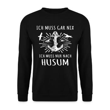 Husum - Unisex Pullover - Schwarz - Vorne - Alina (178cm) & Michal (187cm)