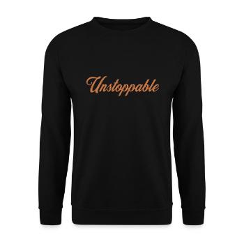 Motivating proverb - Unstoppable - Unisex Sweatshirt - black - Front - Alina (178cm) & Michal (187cm)