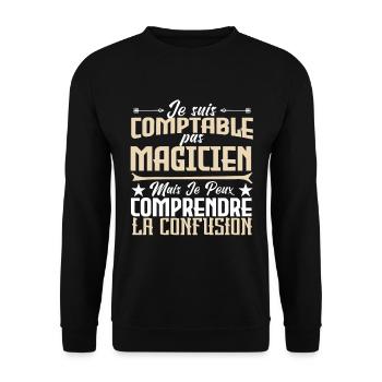 Je suis comptable pas magicienne. - Sweat-shirt Unisexe - noir - Devant - Alina (178cm) & Michal (187cm)