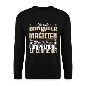 Je ne suis pas un magicien. - Sweat-shirt Unisexe - noir - Devant - Alina (178cm) & Michal (187cm)