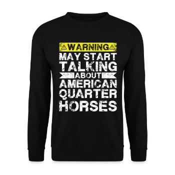 En parlant de Quarter Horse américain - Sweat-shirt Unisexe - noir - Devant - Alina (178cm) & Michal (187cm)