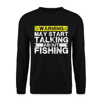 Fangen Sie An, Über Fischfischen Zu Sprechen - Unisex Pullover - Schwarz - Vorne - Alina (178cm) & Michal (187cm)
