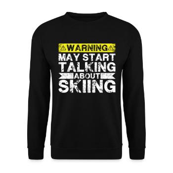 Sprechen Sie Über Ski Skifahren - Unisex Pullover - Schwarz - Vorne - Alina (178cm) & Michal (187cm)