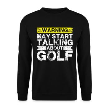 Über Golf Sprechen - Unisex Pullover - Schwarz - Vorne - Alina (178cm) & Michal (187cm)