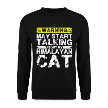Apropos Himalaya-Katze - Unisex Pullover - Schwarz - Vorne - Alina (178cm) & Michal (187cm)