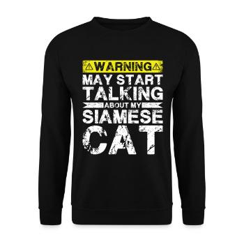 Speaking of Siamese cat - Unisex Sweatshirt - black - Front - Alina (178cm) & Michal (187cm)