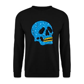 Crâne de bulles bleues - Sweat-shirt Unisexe - noir - Devant - Alina (178cm) & Michal (187cm)