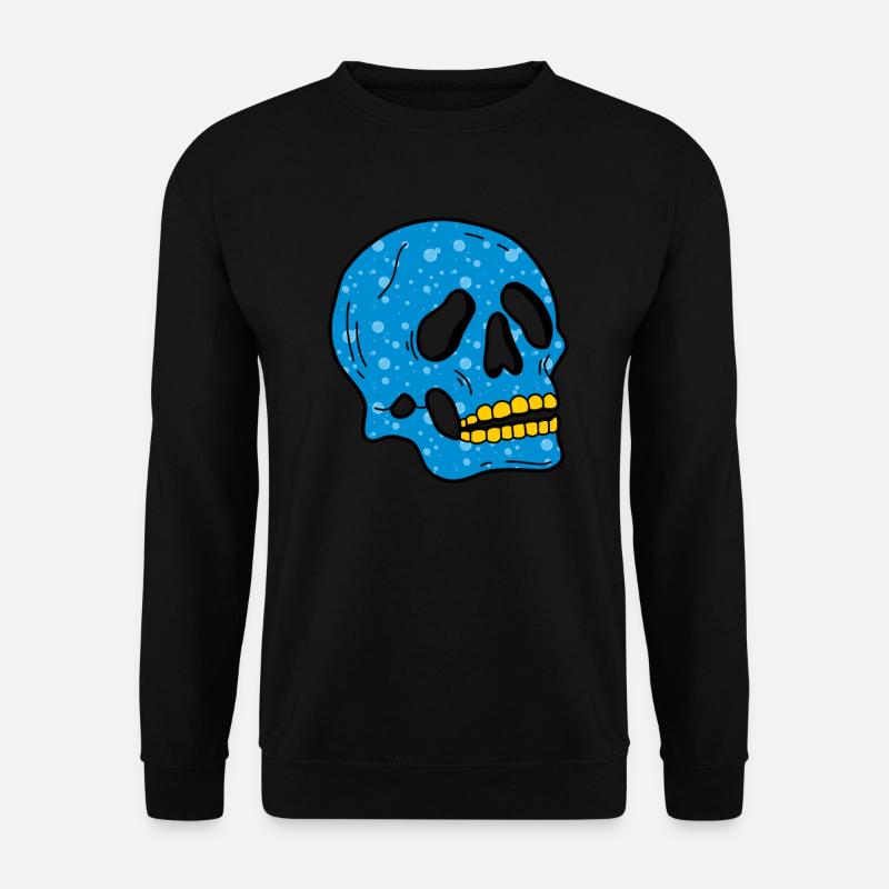 Blaue Blasen Totenkopf - Unisex Pullover - Schwarz