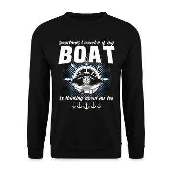 Captain Boat Captain - Unisex Sweatshirt - black - Front - Alina (178cm) & Michal (187cm)