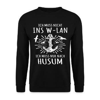 Husum Nordsee - Unisex Pullover - Schwarz - Vorne - Alina (178cm) & Michal (187cm)