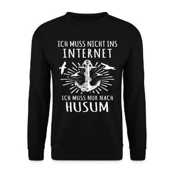 Husum - Unisex Pullover - Schwarz - Vorne - Alina (178cm) & Michal (187cm)