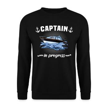 Captain Boat Captain - Unisex Sweatshirt - black - Front - Alina (178cm) & Michal (187cm)