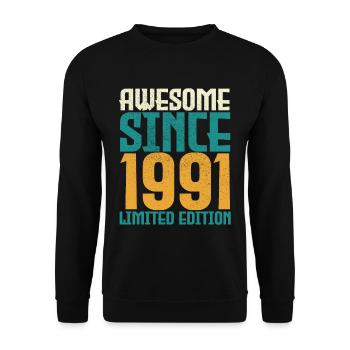 Awesome Since 1990 limited edition. - Unisex Sweatshirt - black - Front - Alina (178cm) & Michal (187cm)