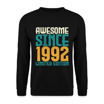 Awesome seit 1992 limitierte Auflage. - Unisex Pullover - Schwarz - Vorne - Alina (178cm) & Michal (187cm)