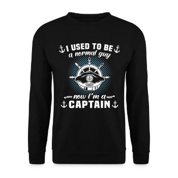 Captain Captain Boat Owner Boat - Unisex Sweatshirt - black - Front - Alina (178cm) & Michal (187cm)