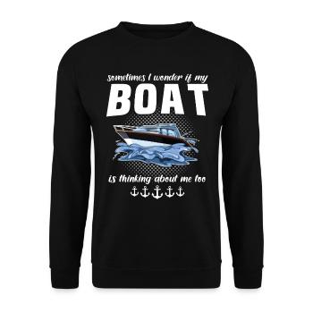 Captain Captain Boat Owner Boat - Unisex Sweatshirt - black - Front - Alina (178cm) & Michal (187cm)