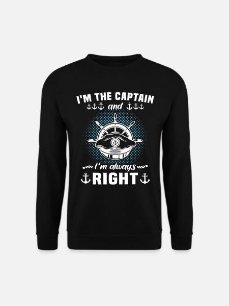 Capitaine Toujours à droite Kapitän - Sweat-shirt Unisexe - noir