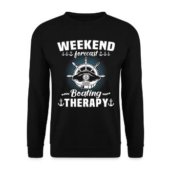 Captain Boat Owner Boating - Unisex Sweatshirt - black - Front - Alina (178cm) & Michal (187cm)