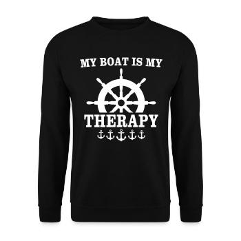 Captain Boat Owner Boating - Unisex Sweatshirt - black - Front - Alina (178cm) & Michal (187cm)