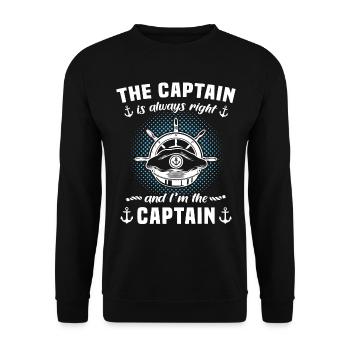 Captain is always right Captain - Unisex Sweatshirt - black - Front - Alina (178cm) & Michal (187cm)