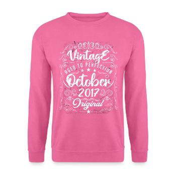 Vintage geboren im Oktober 2017. - Unisex Pullover - Pink - Vorne