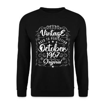 Vintage BORN IN OCTOBER 1967 - anniversary gift. - Sweat-shirt Unisexe - noir - Devant - Alina (178cm) & Michal (187cm)