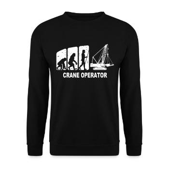 Crane Operator Evolution Crane Driver - Unisex Sweatshirt - black - Front - Alina (178cm) & Michal (187cm)